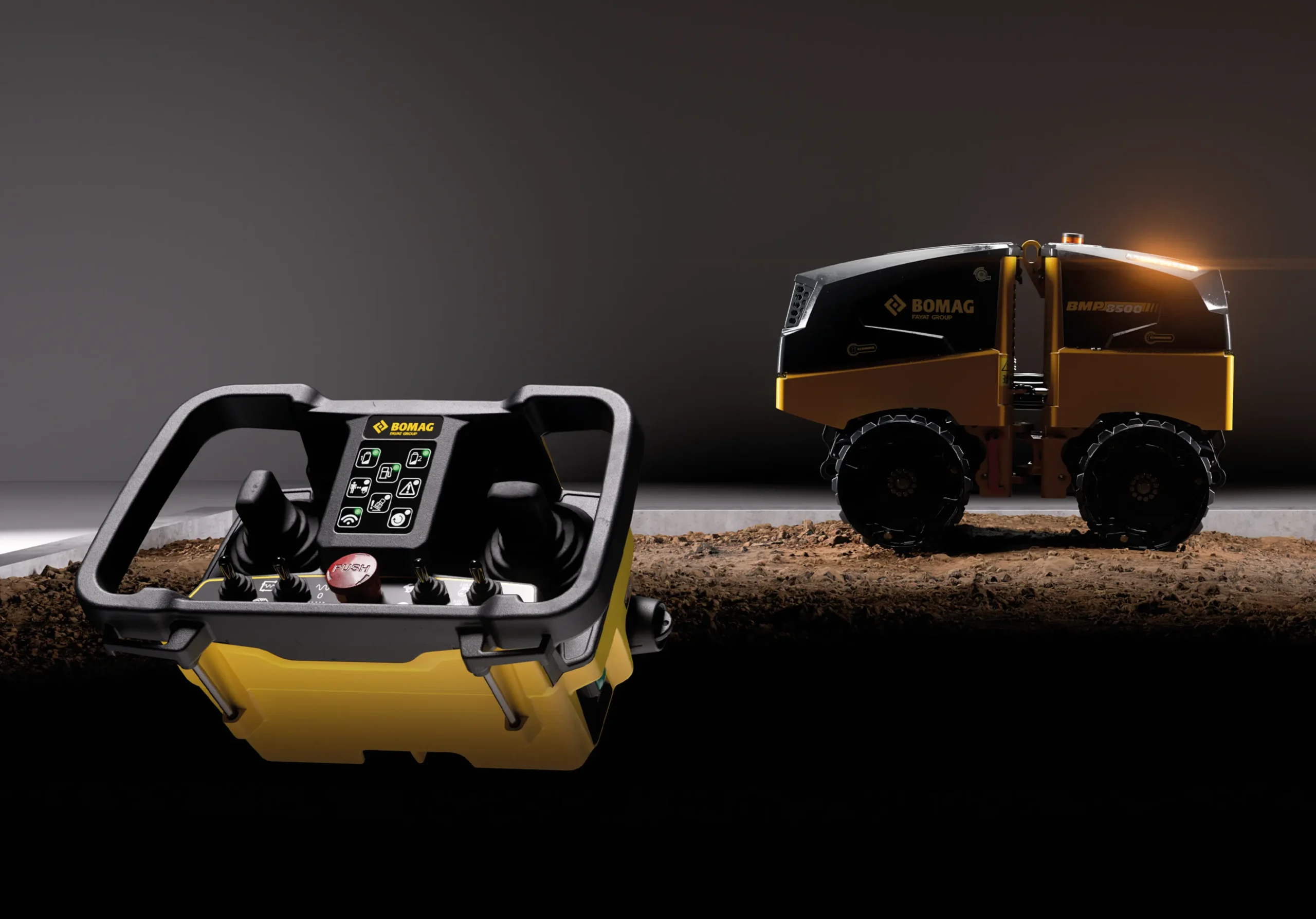 Bomag presenterar den nya generationen av radiostyrda rörgravsvält BMP 8500.