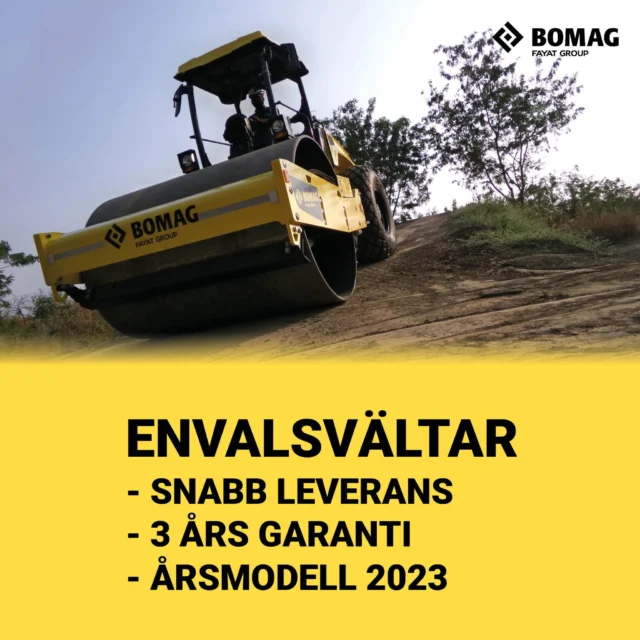 🎯 Just nu med 3 års garanti
Vi har ett begränsat antal Bomag envalsvältar i lager, och just nu erbjuder vi 3 års garanti på samtliga storlekar.

Passa på uppdatera er maskinpark inför säsongens projekt! 🚧

Kontakta din närmaste återförsäljare 👉 se länk i profil!

#bomag #envalsvältar